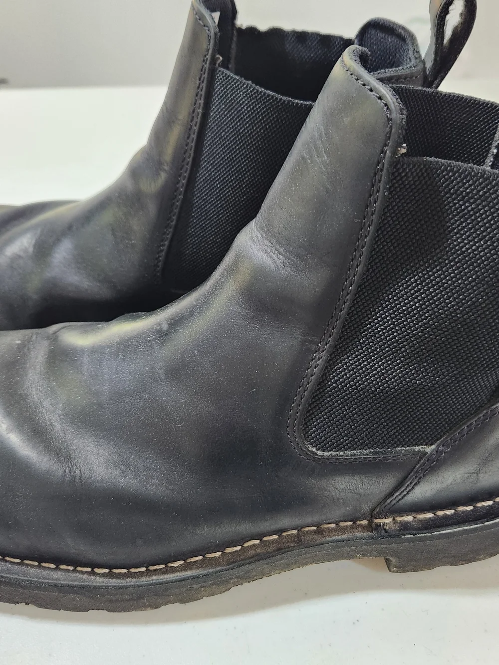 Danner Mens Sz 13 EE Wide Black Leather Chelsea Boots Slip-on